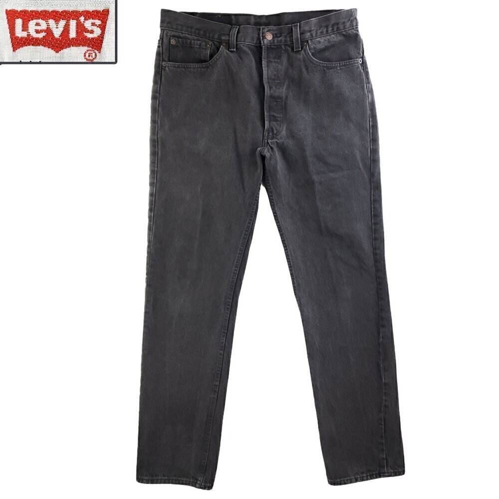 Levi's 501 Vintage Jeans Made USA Button Fly Black 90s Men's "34x34" Real 34x33